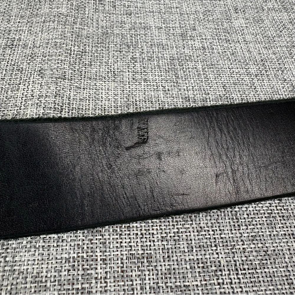 Booty Boutique‎ Vintage Black Leather Belt Give Love Belt Buckle Size XL Vintage